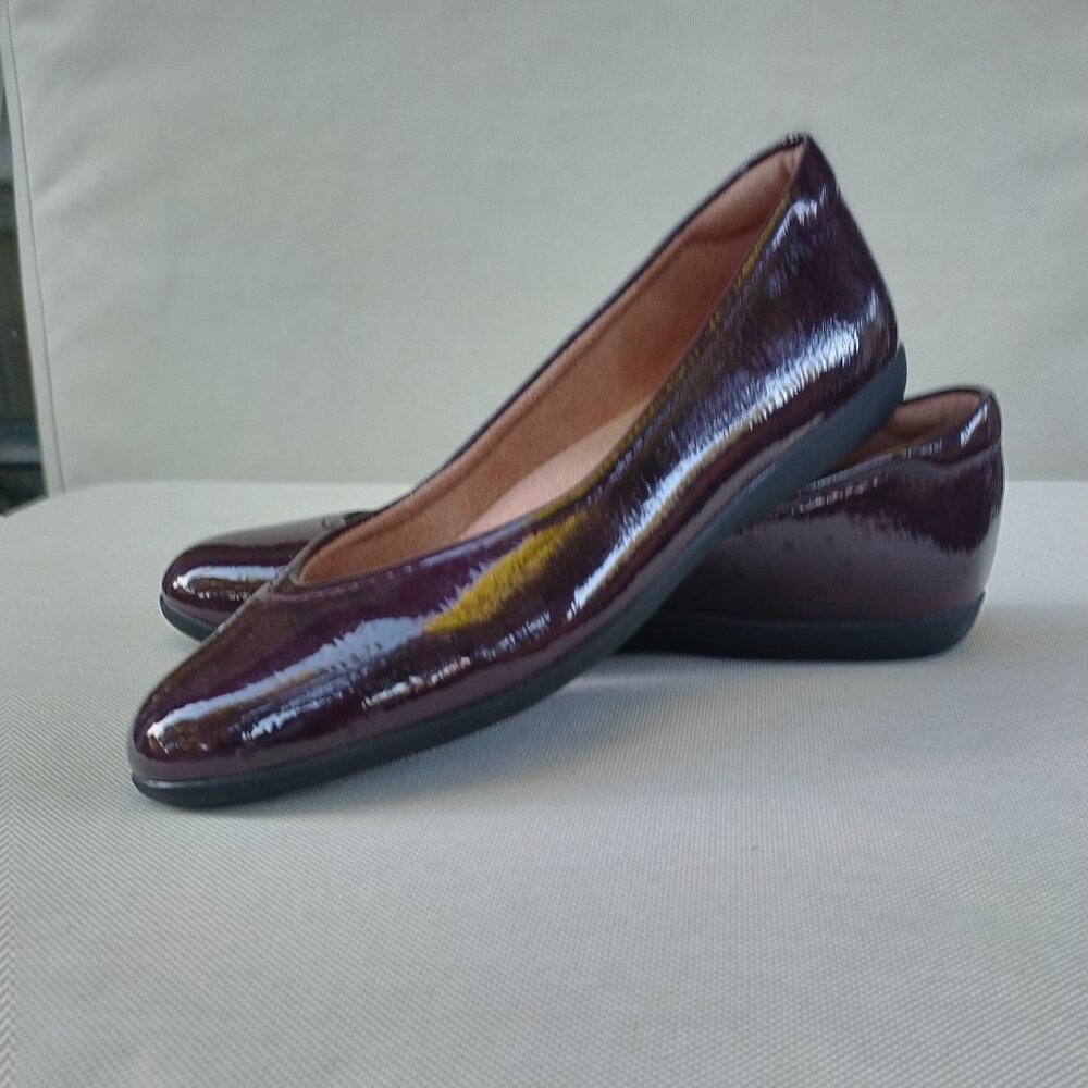 Naturalizer Burgundy "Cabernet Sauvignon" Patent Vivienne Flats, 8.5